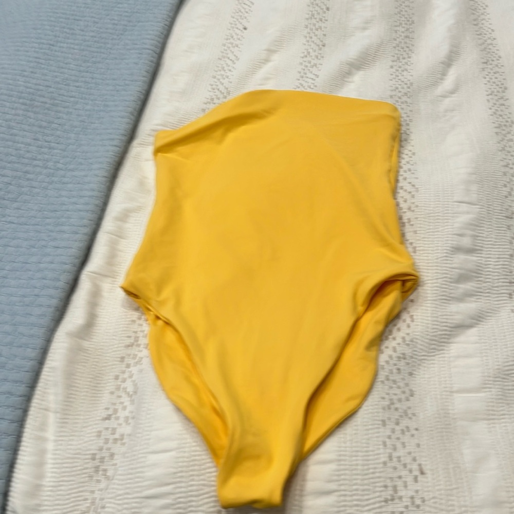 Free People x Toast Swim Yellow Sea Tube One Piece Swimsuit Small - never worn